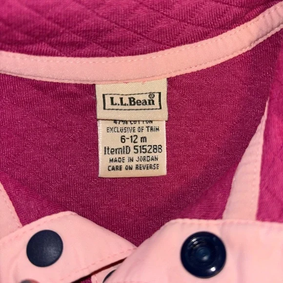 Baby Girl LL Bean Quilted Pullover 6-12 months EUC - Picture 2 of 4